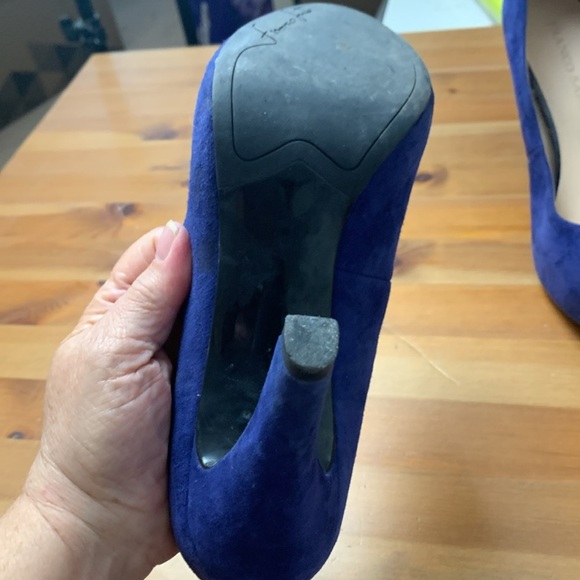 Franco Sarto Blue Suede Platform Heels - Picture 5 of 8
